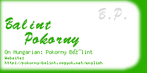 balint pokorny business card